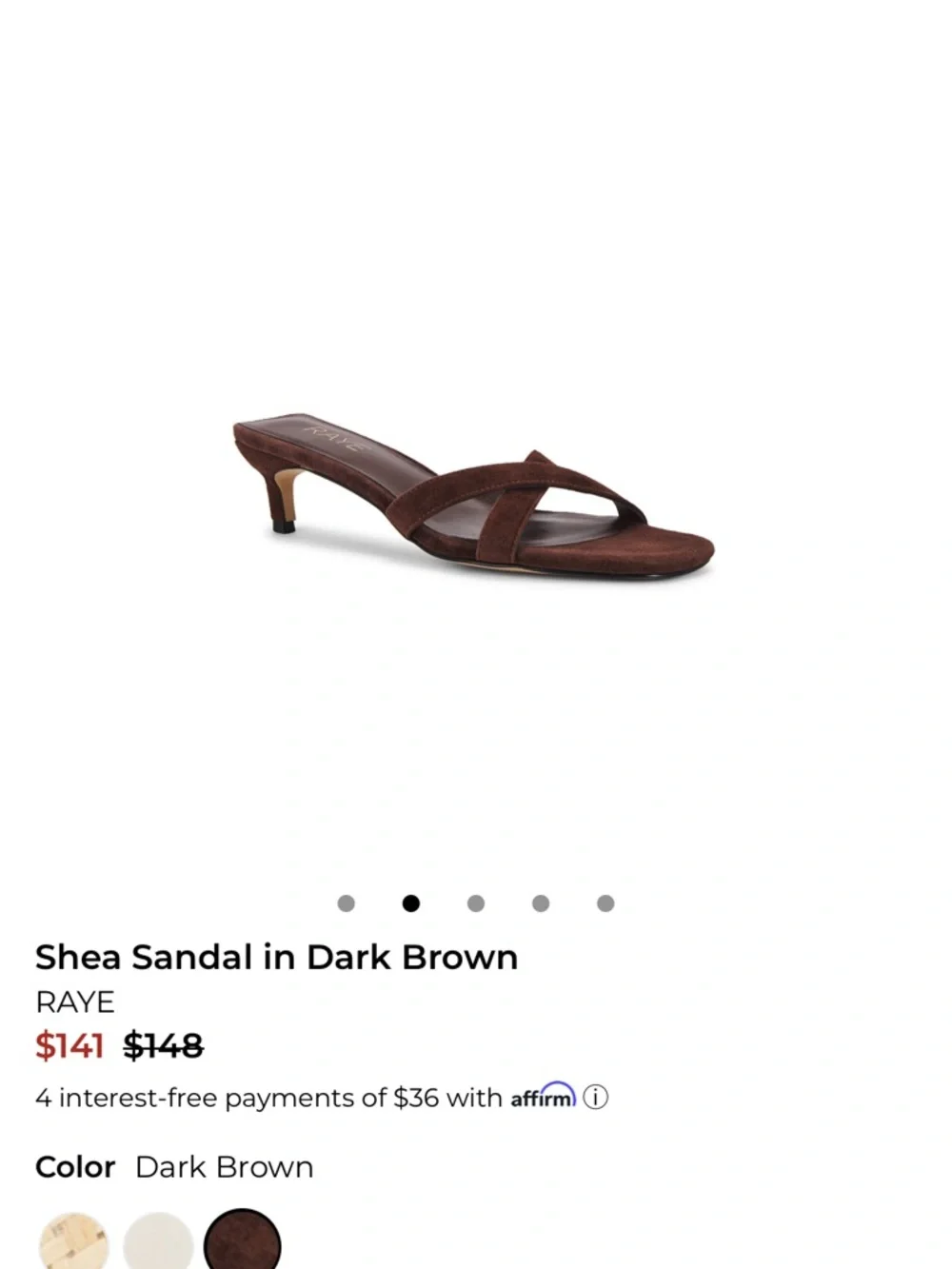 RAYE Shea Sandal in Dark Brown - Picture 4 of 6